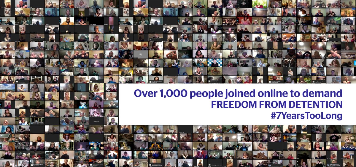 What an incredible night! Over 1000 ppl came together for a huge online rally to demand #FreedomFromDetention! It's long past time for the government to listen to the people and release refugees and people seeking asylum #FreeTheRefugees #7YearsTooLong #GameOver