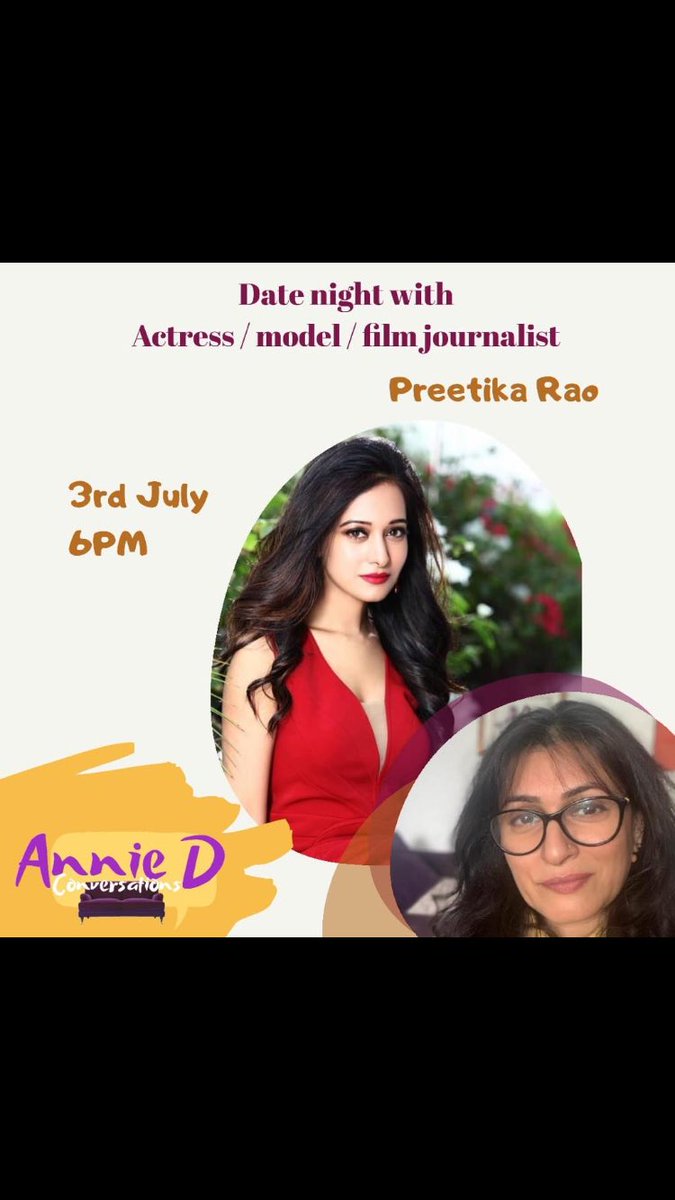 PRians_World's tweet photo. Do join the Date night with @preetikatweets &amp; #AnnieDConversations tomorrow @6pm on Instagram Don’t miss it out!💕 https://t.co/zkMijYhyZF