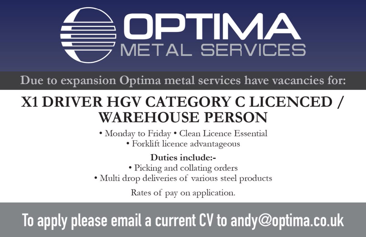 Optimametal's tweet photo. Always evolving here at Optima. More jobs coming soon. Please send CV’s in https://t.co/SXTpmyBtRw