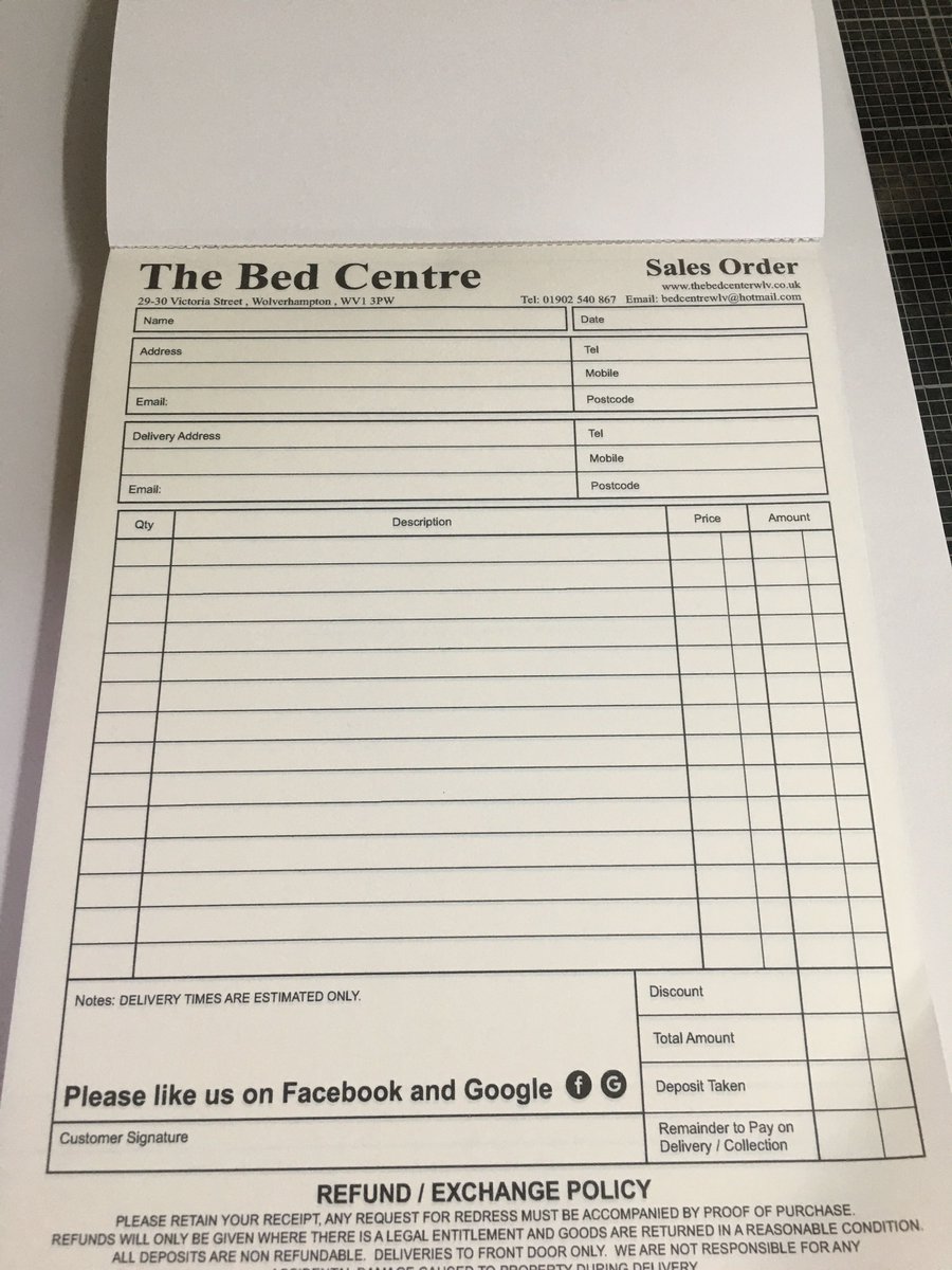 More 3 part - No Carbon Required - Invoices -booked