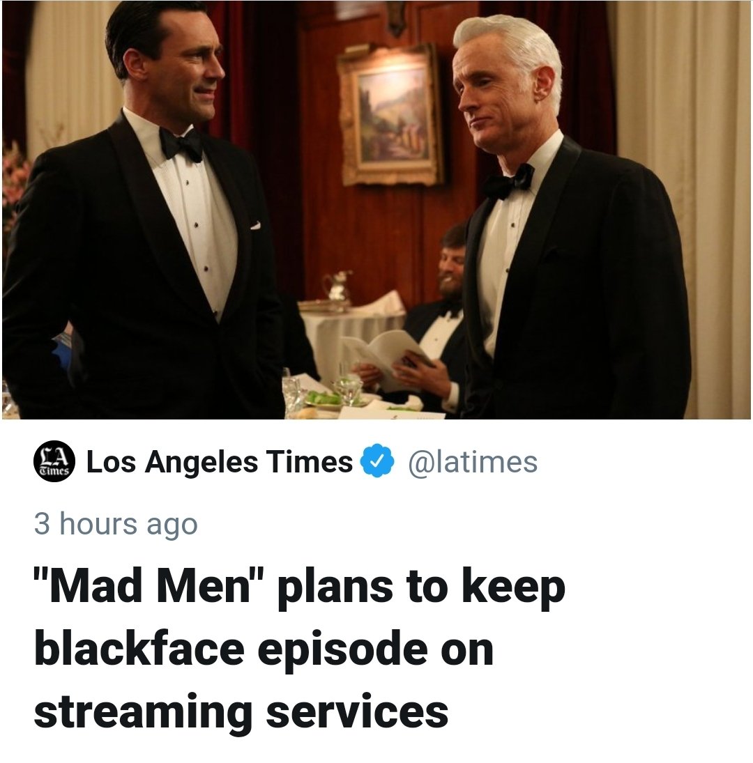 maddoxrules's tweet image. Upon news of Mad Men keeping their blackface episode, producers of Teletubbies, Backyardigans and Diners, Drive-Ins and Dives are also considering keeping their blackface episodes.