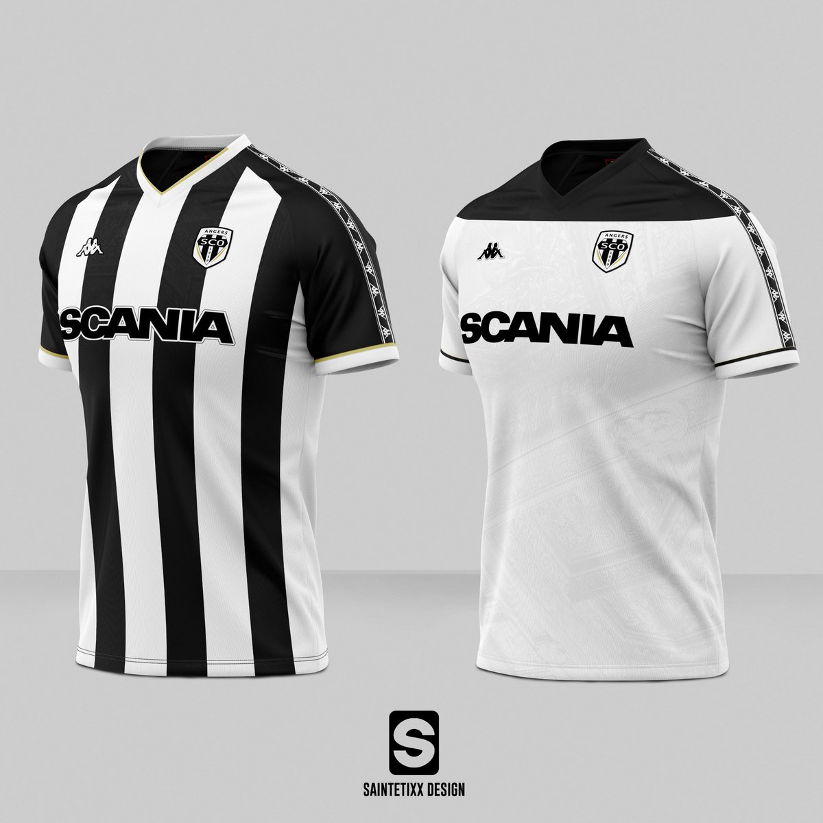 peuple_Olympien's tweet image. [✍️👕#LeTournoi]▪️Grande FINALE de notre concours des meilleures créations de maillots !

[@design_utd ⚡ @Saintetixx]
 
🇫🇷 Thème du jour : #AngersSCO domicile &amp;amp; extérieur, avec hommage au Château du @plessisbourre. 

À vous de voter pour les plus beaux des deux 👇 @Angers_SCO_L1
