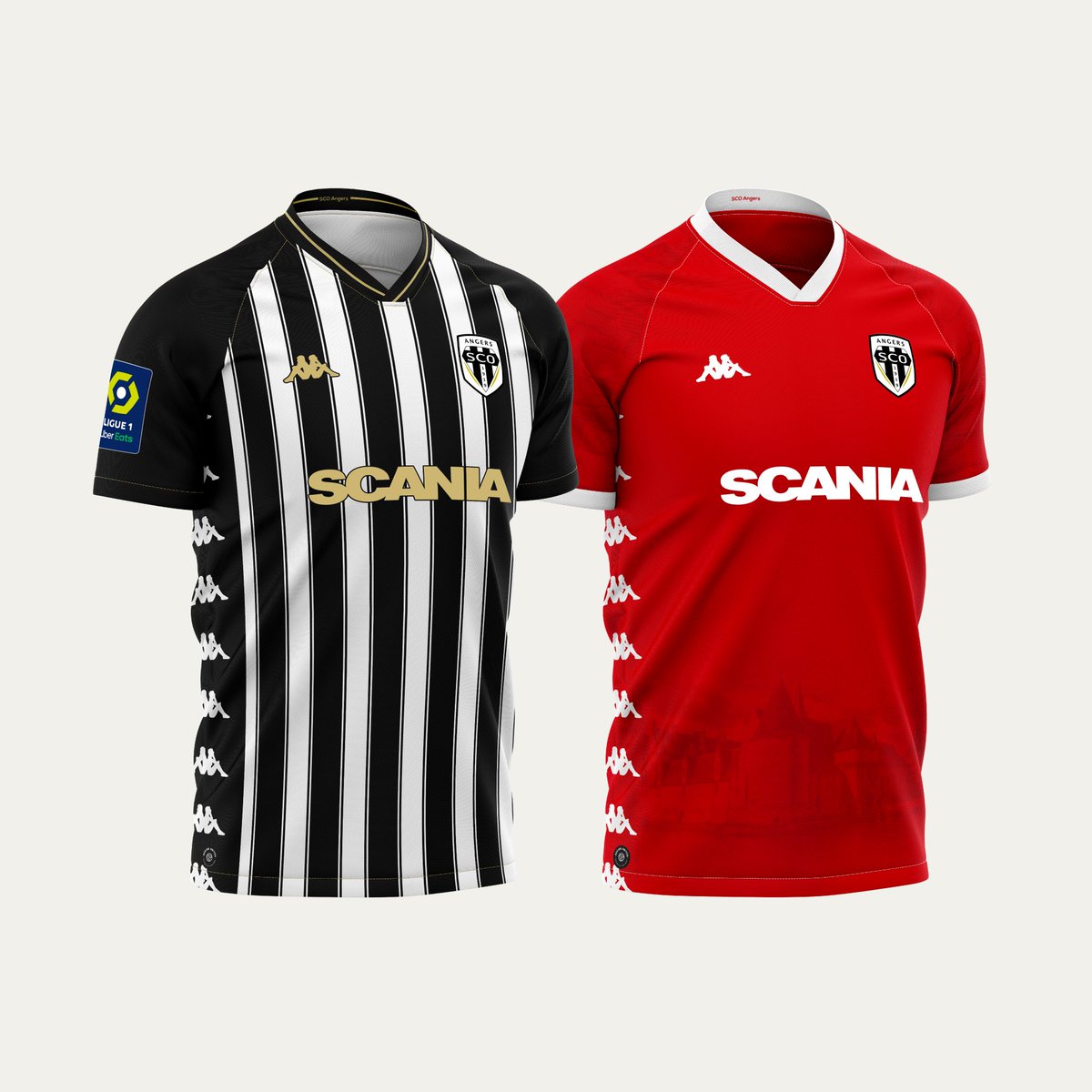 peuple_Olympien's tweet image. [✍️👕#LeTournoi]▪️Grande FINALE de notre concours des meilleures créations de maillots !

[@design_utd ⚡ @Saintetixx]
 
🇫🇷 Thème du jour : #AngersSCO domicile &amp;amp; extérieur, avec hommage au Château du @plessisbourre. 

À vous de voter pour les plus beaux des deux 👇 @Angers_SCO_L1