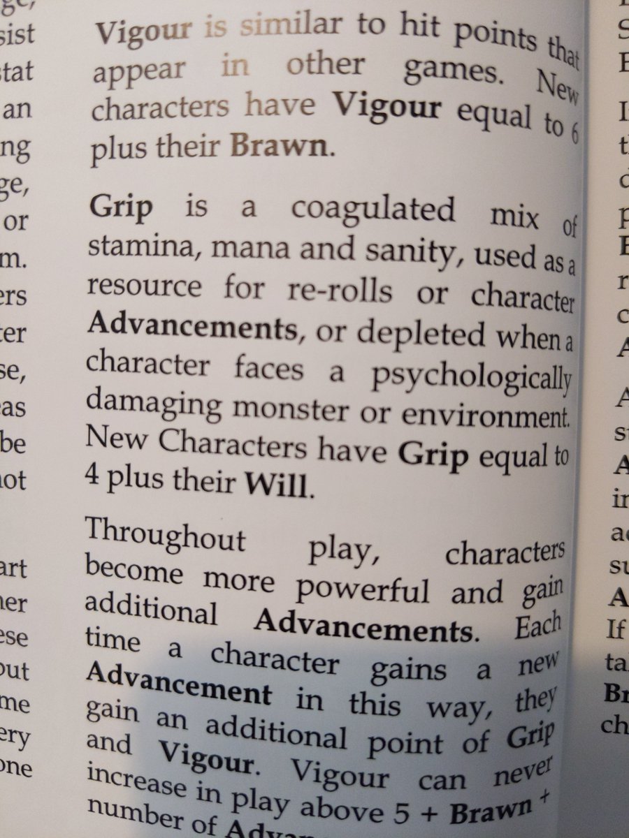 MORK BORG and BLB both have s similar mechanic. MORK uses Omens, which recharge each day.BLB uses Grip, which serves multiple purposes and - crucially - is very difficult to recover.