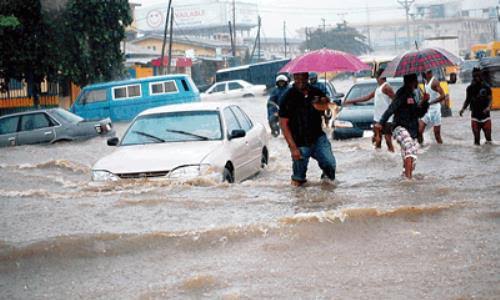 These non-biodegradable waste blocks the constructed drainage.There's a downpour and it floods. Everywhere is covered in knee-deep water.