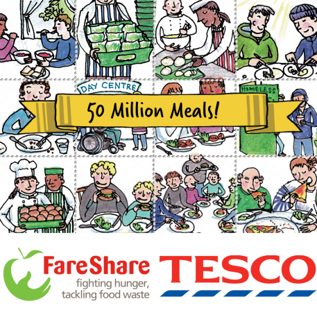 FareShareUK's tweet photo. A MASSIVE thank you to @tesco for donating 50 Million Meals worth of food through FareShare Go! #FoodHeroes https://t.co/oxlJG6MjQM