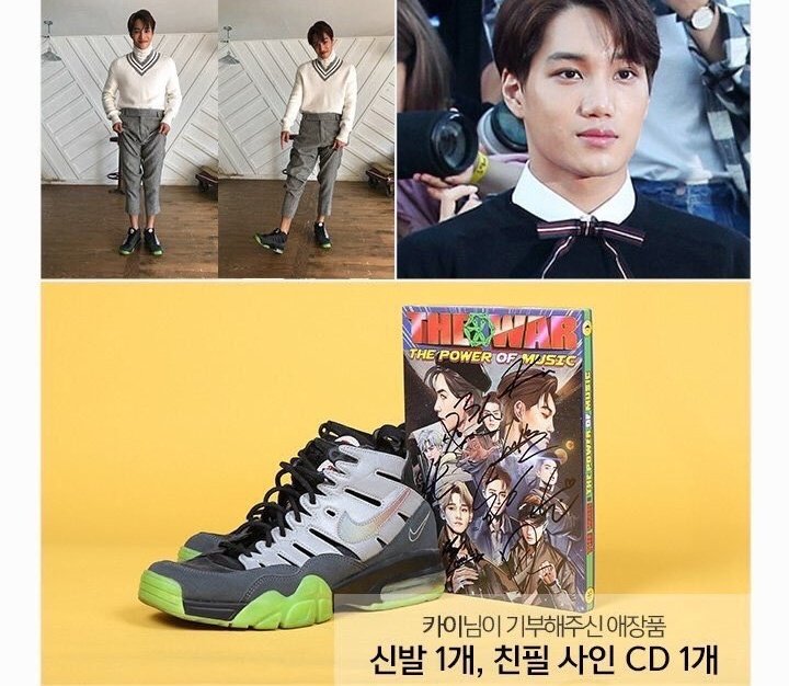 شارك في بازار خيري و عرض جزمته للبيع في مزاد و الارباح راحت لمُنظمه مسؤله عن مساعده الأمهات العازبات.