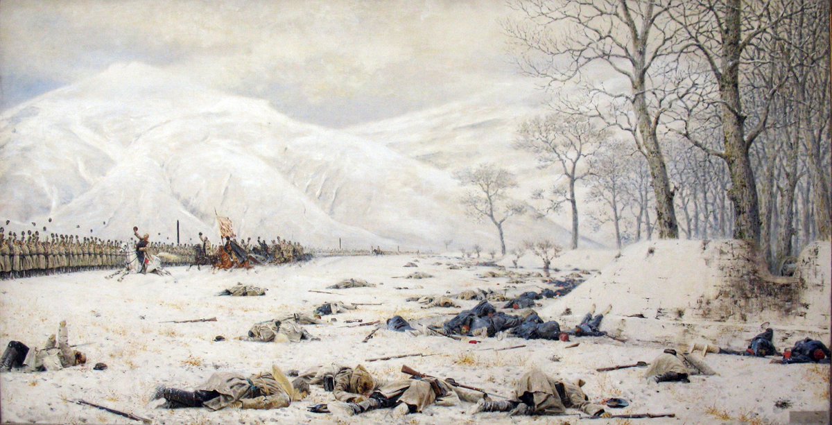And here is Vereshchagin’s “Battlefield at Shipka Pass” (1879):