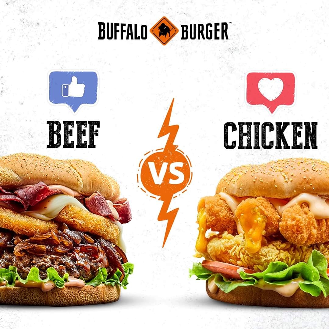 Buffalo_Burger's tweet photo. السؤال اللي دايماً بتسمعه و رده دايماً في بالك 
“بيف ولا تشيكن” ؟ 🧐
عرّفنا بتحب ايه أكتر في الكومنتس 😍

"Beef or Chicken?”  🤔
The usual question, but which do you prefer?
Let us know which is your favorite in the comments below 😍
#Buffalo_Addicts #The_Real_Thing https://t.co/UvsHIBwyZF