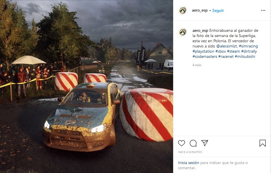 SuperRallyAero's tweet photo. Ya tenemos ganador de la foto de la semana de la Superliga Dirt Rally 2.0. El fotógrafo es @AlexSimLzt, enhorabuena, foto que también formará parte de la miniatura del próximo vídeo resumen. Y ya tenemos el rally de Alemania en marcha. Si queréis apuntaros, aun estáis a tiempo https://t.co/MCgrtpuaEv