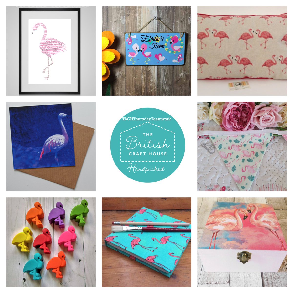 Flamingos for this weeks 🦩#teamworkthursday collection

<a href="/WordWorksUK/">WordWorks</a> 
<a href="/craftednotebook/">Handcrafted Notebooks</a> 
@MotleysCollection @handmade_blocks
@GirlofthelSixties
@rjhealdphotography
@ThimbelinaByKirsty
<a href="/CrayonsByKelly/">Crayons By Kelly</a> 
#tbch
#teamtbch
#shoptbch
#tbchthursdayteamwork 
#handmade #flamingos #flamingo