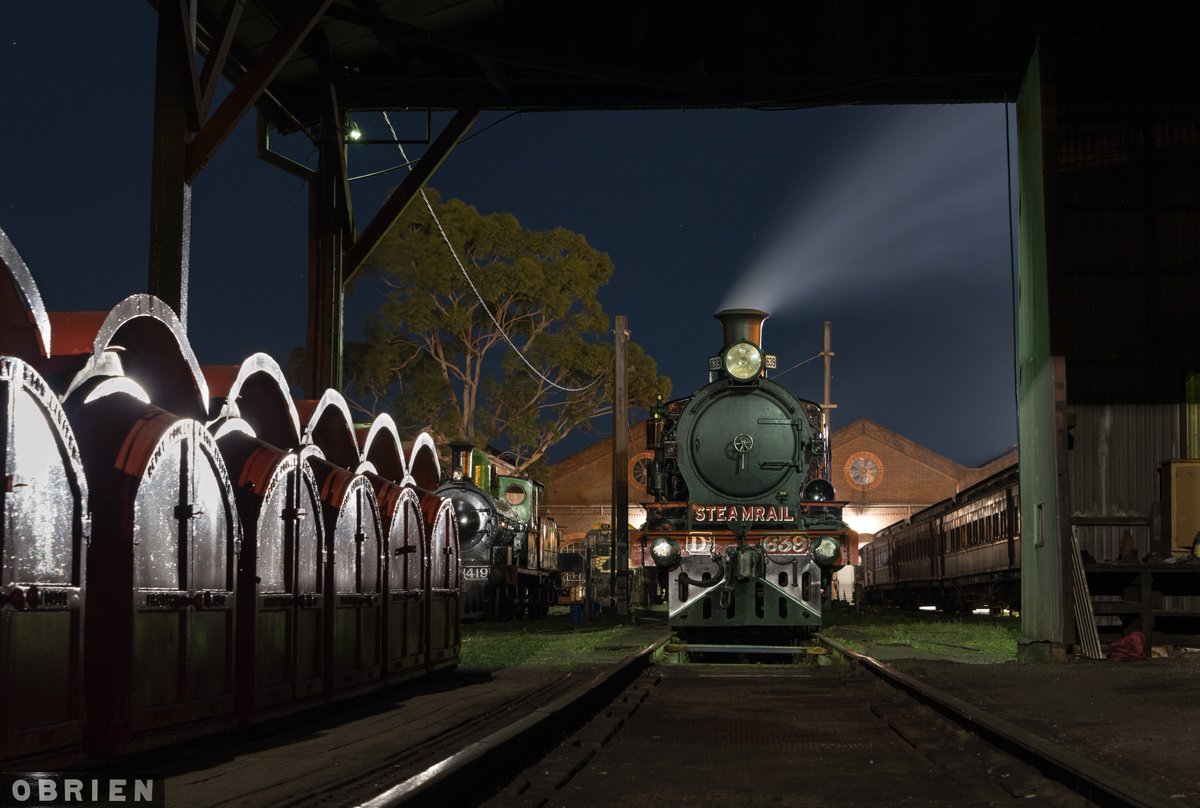 SteamrailVic's tweet photo. Throwback to some better times this year, the 2020 open weekend sees D3 639 stabled for the night.
Thanks to Dave O'Brien for sharing via the Steamrail Victoria Flickr group. https://t.co/klHe9dugB7