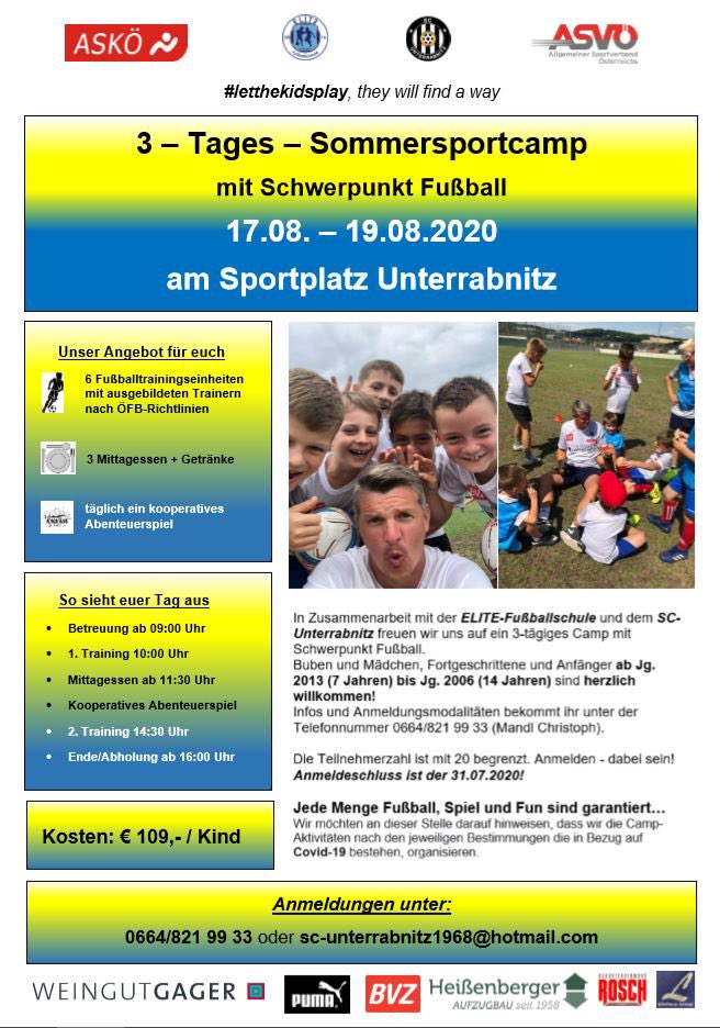 Hallo Leute,
max. 20 Teilnehmer
4 Wochen zeit sich anzumelden
Fussball, Fun und Spiele

#letthekidsplay
<a href="/elitefs2016/">Elite- Fußballschule</a>