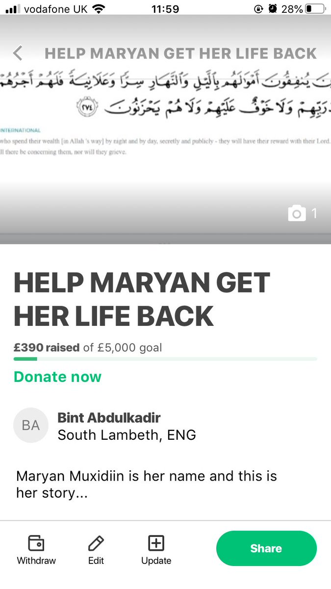 bintabdulkadir's tweet photo. IN LESS THAN 24HRS!!! But we are soo far away from the goal PLEASE keep donating &amp; sharing. Keep her in your dua https://t.co/aY7KV9oONf
