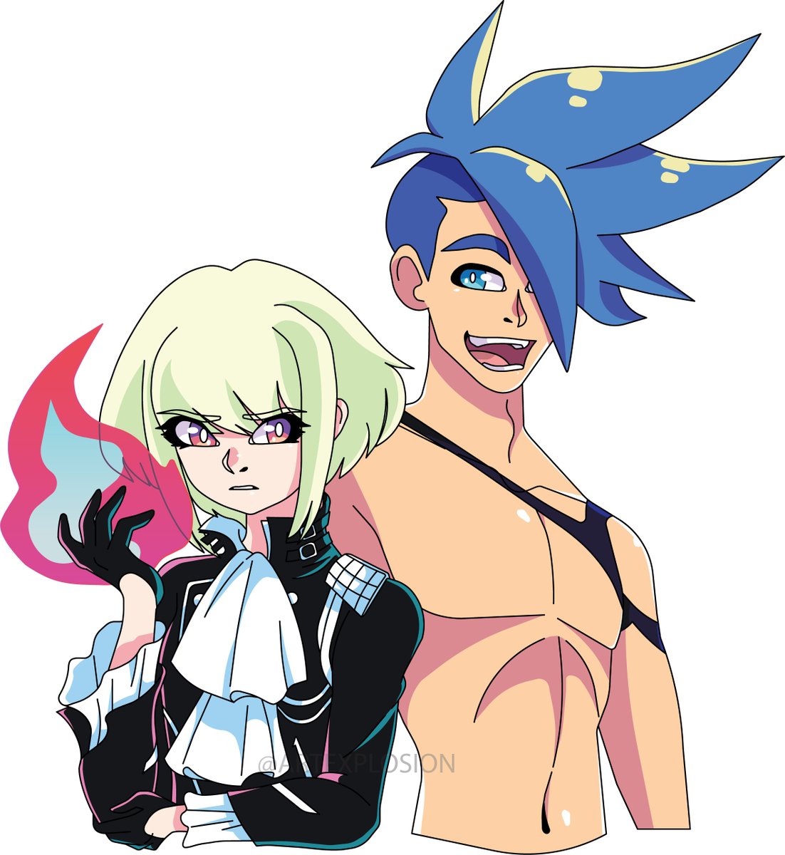 Artexplosion02's tweet photo. Lio and Galo, from the Movie Promare <3 Absolutely stunning movie, the animation the colors! Everything, totally worth watching β€οΈπ #promare #lio #galo #ship #fanart #promaremovie https://t.co/c0nqE8xpvC