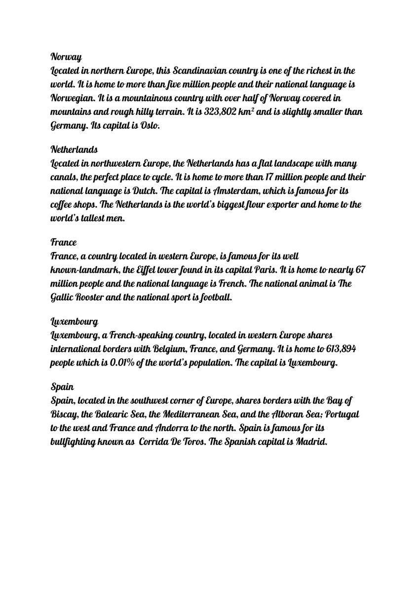 mrs_dossett's tweet photo. Some fantastic work from Meredith on our Europe project
@AP_Deanery @RE_Deanery @MFL_Deanery
#deaneryprojects #Europe
๐ณ๐ด๐ณ๐ฑ๐ซ๐ท๐ฑ๐บ๐ช๐ธ๐๏ธโช๏ธโ๏ธ๐ถโโ๏ธ๐ฅพ๐ง๐ช https://t.co/ZE7z4Cyap8