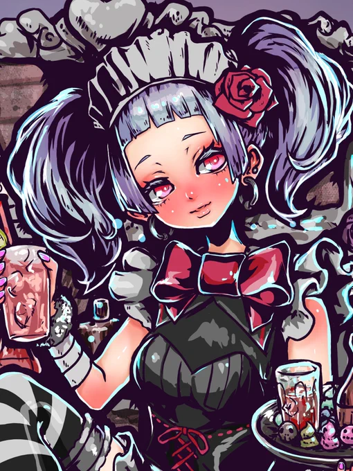 大阪の宗右衛門町というところにオープン予定の

メイドカフェ&BAR

「melancholic doll」

のイラストを描かせて頂きました!オープンしたら関西の方は是非是非来店くださると僕も嬉しいです✨?✨ 