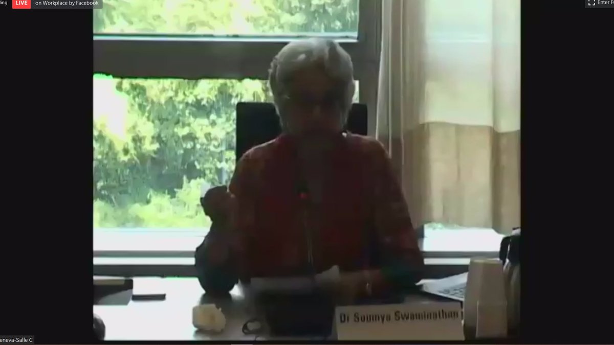 . @WHO Scientific Director  @doctorsoumya kicks off Day 2 of the  @rd_blueprint mtg. We're going to hear about what the key research goals for COVID are over the next 6-12 months.