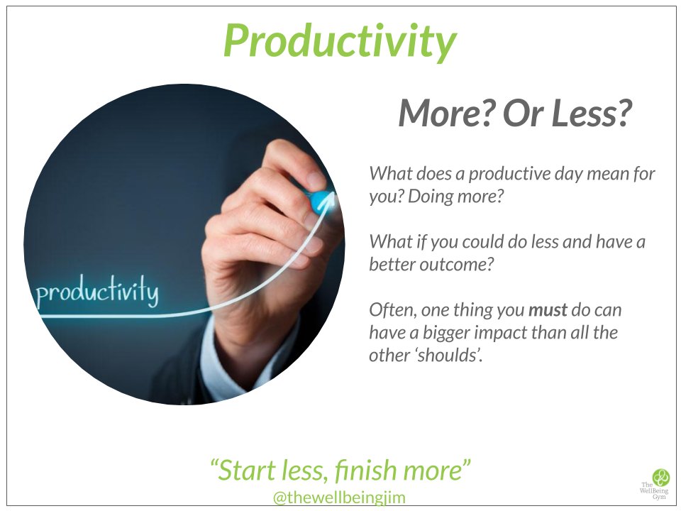 What does #productivity mean for you? Doing more? 
What if you could do less and have a better outcome?
Often, one thing you must do can have a bigger impact than all the other ‘shoulds’.