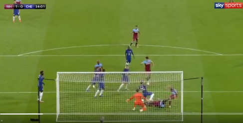 Once you take into account Jonathan Moss is the VAR, and he gave the Everton offside, this was always likely to be disallowed. Remember, it doesn't matter if you think Kepa would have saved it, he only has to be impacted by the presence of Antonio in his line of sight.