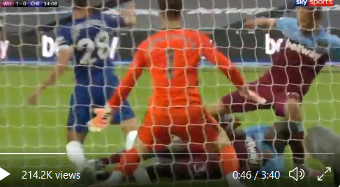 Once you take into account Jonathan Moss is the VAR, and he gave the Everton offside, this was always likely to be disallowed. Remember, it doesn't matter if you think Kepa would have saved it, he only has to be impacted by the presence of Antonio in his line of sight.