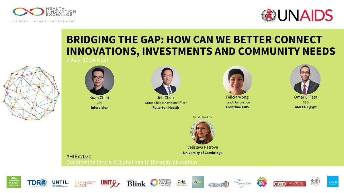 How to scale up health innovations in the Global South & bridge the gap in financing the local production? Join the session NOW with Kuan Chen @Infervision, Jeff Chen @FullertonHealth, @fe_wong from @frontlineaids and Omar El Fata @AmecoEgypt. event.healthinnovation.exchange !