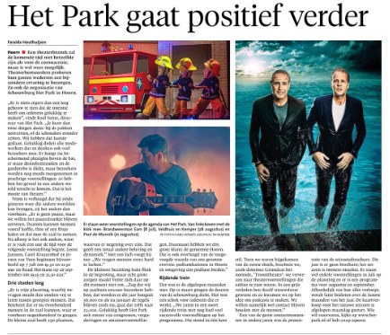 Gisteren gingen we weer open en hebben we een prachtige reeks diploma-uitreikingen gehad. Vandaag starten we officieel met de allereerste voorstelling: Tim Knol. Nu al hebben we gezonde spanning! Zien we je snel terug in Het Park?