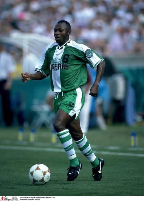 He was part of the 1994 World Cup team in the United States, scoring against Bulgaria and Italy; also in that year, he helped the Super Eagles win the 1994 Africa Cup of Nations in Tunisia, eventually being voted African Footballer of the Year.