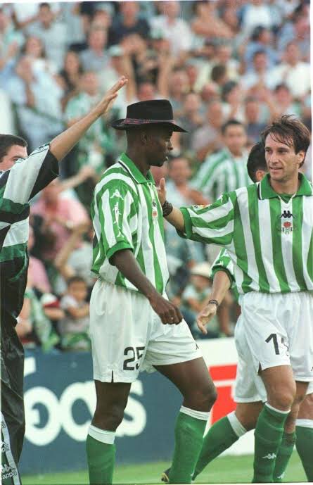 FiniBefore joining Betis, he was close to moving to Real Madrid, but the deal fell through.  After Betis' 2000 top-flight relegation, Finidi stayed one more year in Spain with Mallorca.