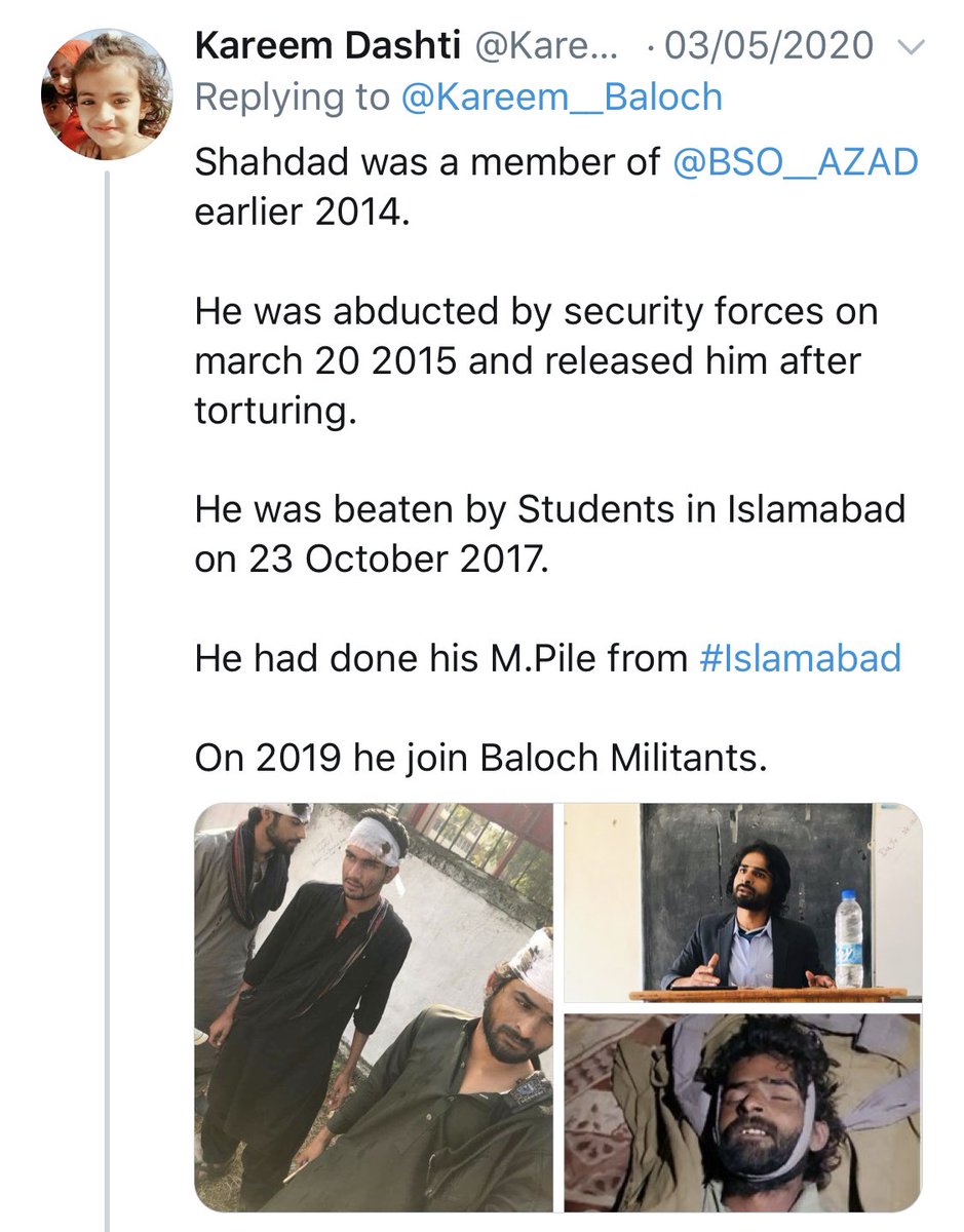 What leftists don’t speak on is that Shahdad Mumtaz was a dedicated marxist whose lifelong idol was Che Guvera.While studying at Attashad Degree College in Turbat, his Marxist ideals led him to join BSO-Azad in 2014.Remember, BSO-Azad was banned as a terror org in 2013./152