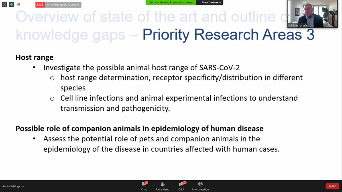 What will happen next - could it get into other species? We don't want a plague-like situation where it gets into so many species it's hard to control.