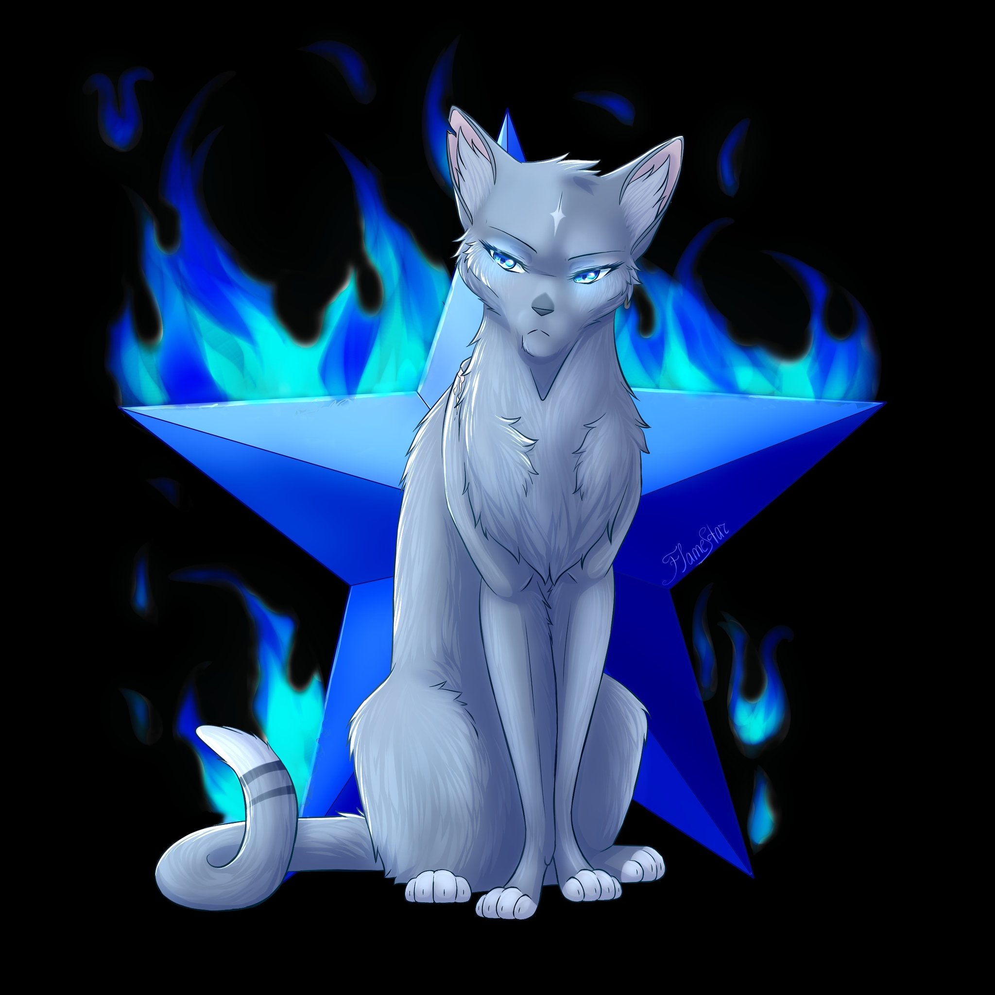 Коты Воители синяя звезда человек