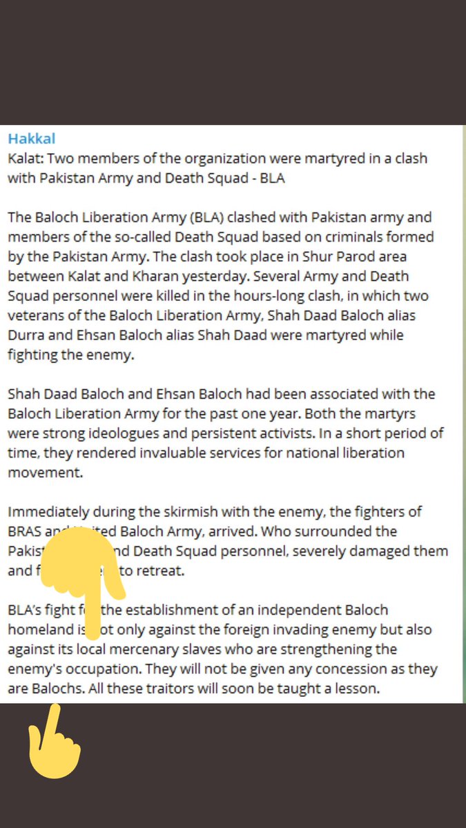 Another myth associated with Shahdaad’s killing is that “army killed him.”He wasn’t killed in a SFs Op.He was killed by Mengal tribe.BLA terrorists are notorious for intimidating tribals into providing shelter/supplies, when tribals resist they call them death squads./166