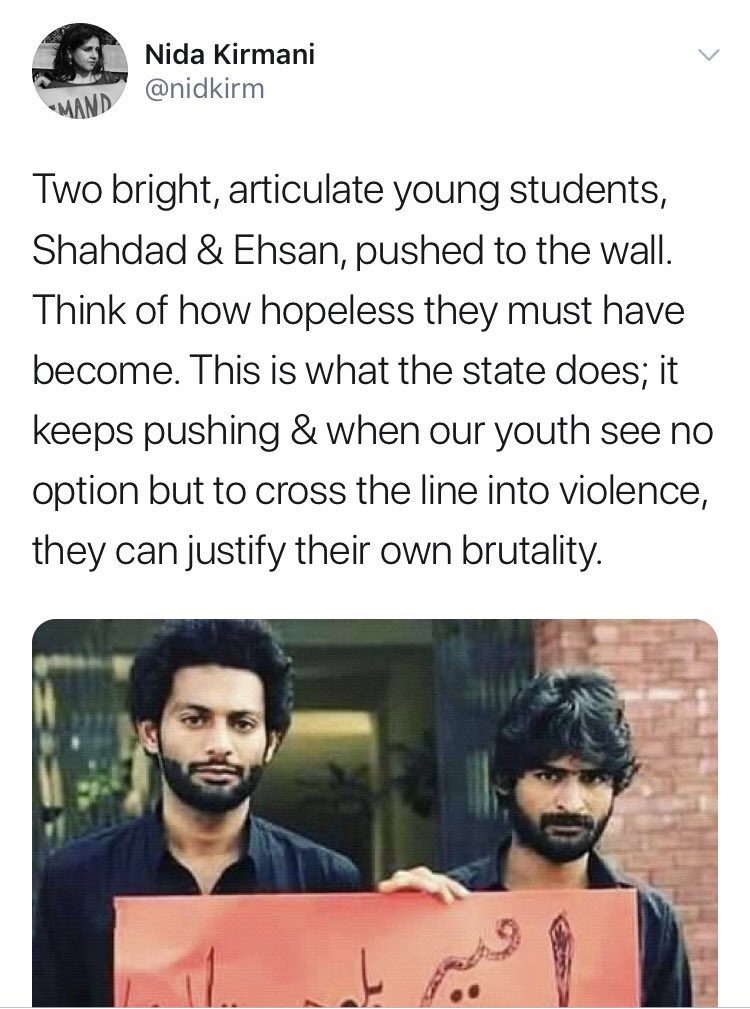 Institutions of higher education can’t be places that reinforce values of resistance to state.An environment reinforcing values of civic duty & public service could prevent troubled students from the trap of leftist radicalization, that’s what made Shah Daad a terrorist./165