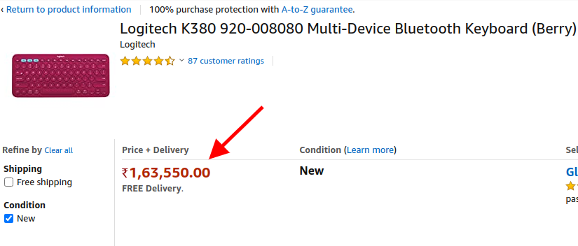 CodeTarsier's tweet photo. This Logitech keyboard is costlier than MacbookPro13". Original Price is 4,90,650/- and discounted price is 1,63,550/- @AmazonHelp @amazonIN @LogitechG #lockdownoffer https://t.co/mZJGonZJYr https://t.co/3EQ6o7FiQ9