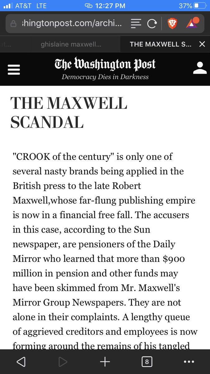 Robert Maxwell stole 460 million pounds from the Mirror Group pension fund. Approximately $1.1 billion in dollars today.Victor Ostorsky, former Mossad officer and author of By Way of Deception (great book!) said this money was used to finance Mossad Operations.