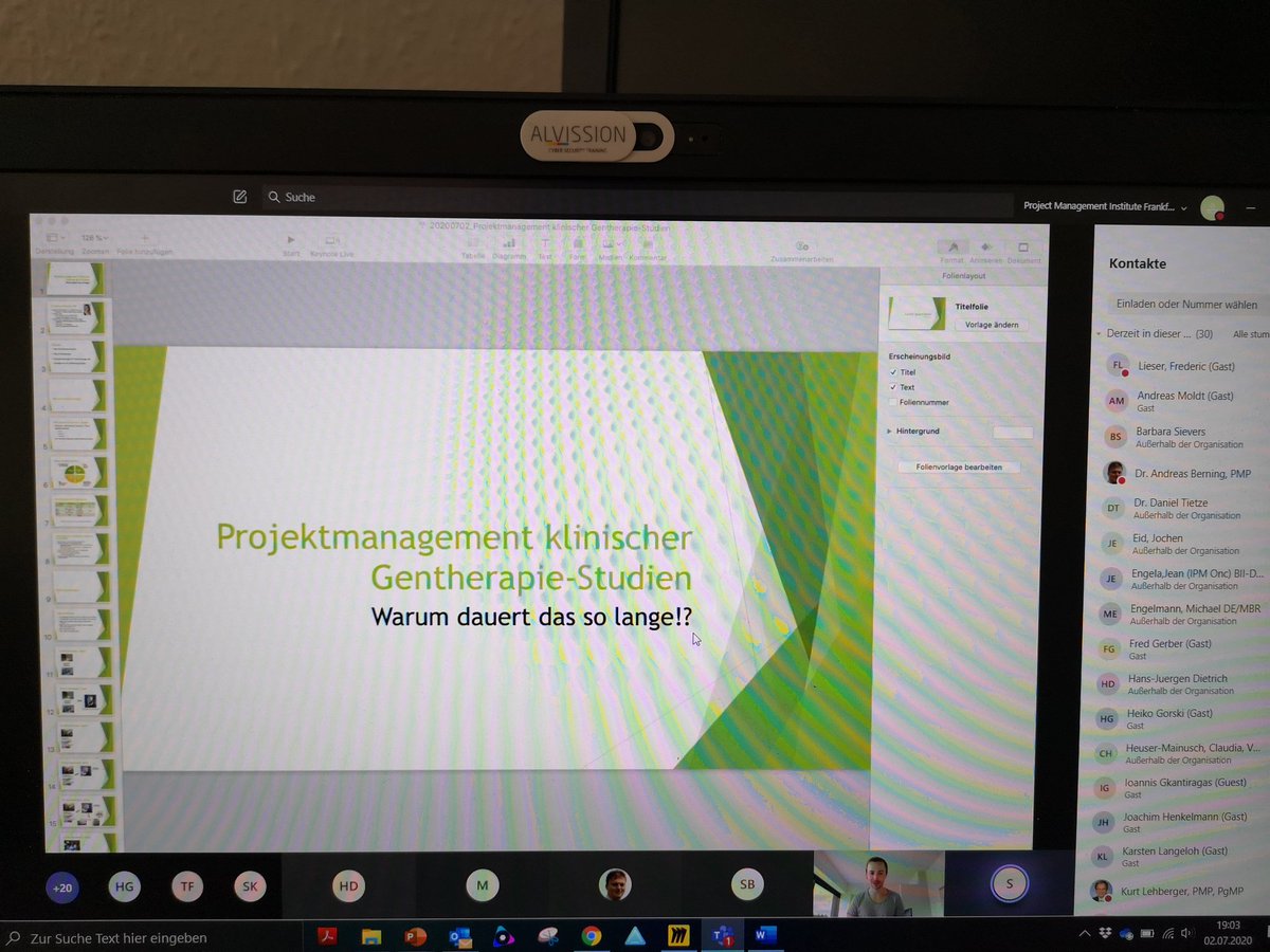 Frederic Lieser (@cassiusgrey) on Twitter photo Jetzt geht es los. Zweiter virtueller Stammtisch unseres @PMIFrankfurt Chapter. Vortrag von Sandra Gohrbandt von #BioNTech zum #projektmanagement klinischer Studien. <a href="/PMIGermany/">PMI Germany Chapter e.V.</a> <a href="/franktassone69/">Frank Tassone</a> #saarbrücken #MSTeams Danke an <a href="/rick_frischmann/">Rick Frischmann</a> für die Orga. Jetzt geht es los. Zweiter virtueller Stammtisch unseres @PMIFrankfurt Chapter. Vortrag von Sandra Gohrbandt von #BioNTech zum #projektmanagement klinischer Studien. <a href="/PMIGermany/">PMI Germany Chapter e.V.</a> <a href="/franktassone69/">Frank Tassone</a> #saarbrücken #MSTeams Danke an <a href="/rick_frischmann/">Rick Frischmann</a> für die Orga.
