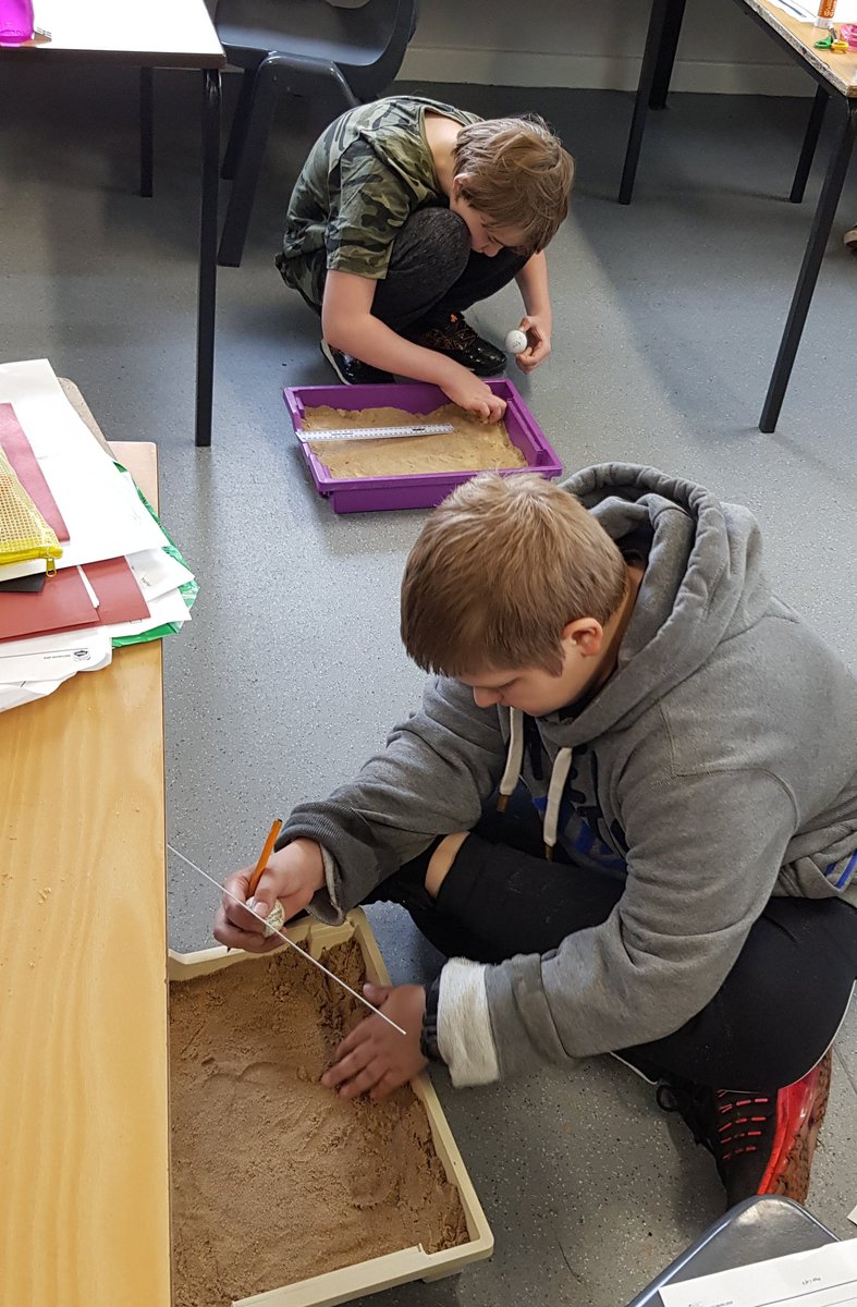 Endeavour class (@endeavourclass) on Twitter photo We enjoyed investing how the height at which a ball is dropped from changes the size of the crater it creates <a href="/normanbyspital/">Normanby By Spital</a> #dinosaurmeteor #lovescience We enjoyed investing how the height at which a ball is dropped from changes the size of the crater it creates <a href="/normanbyspital/">Normanby By Spital</a> #dinosaurmeteor #lovescience
