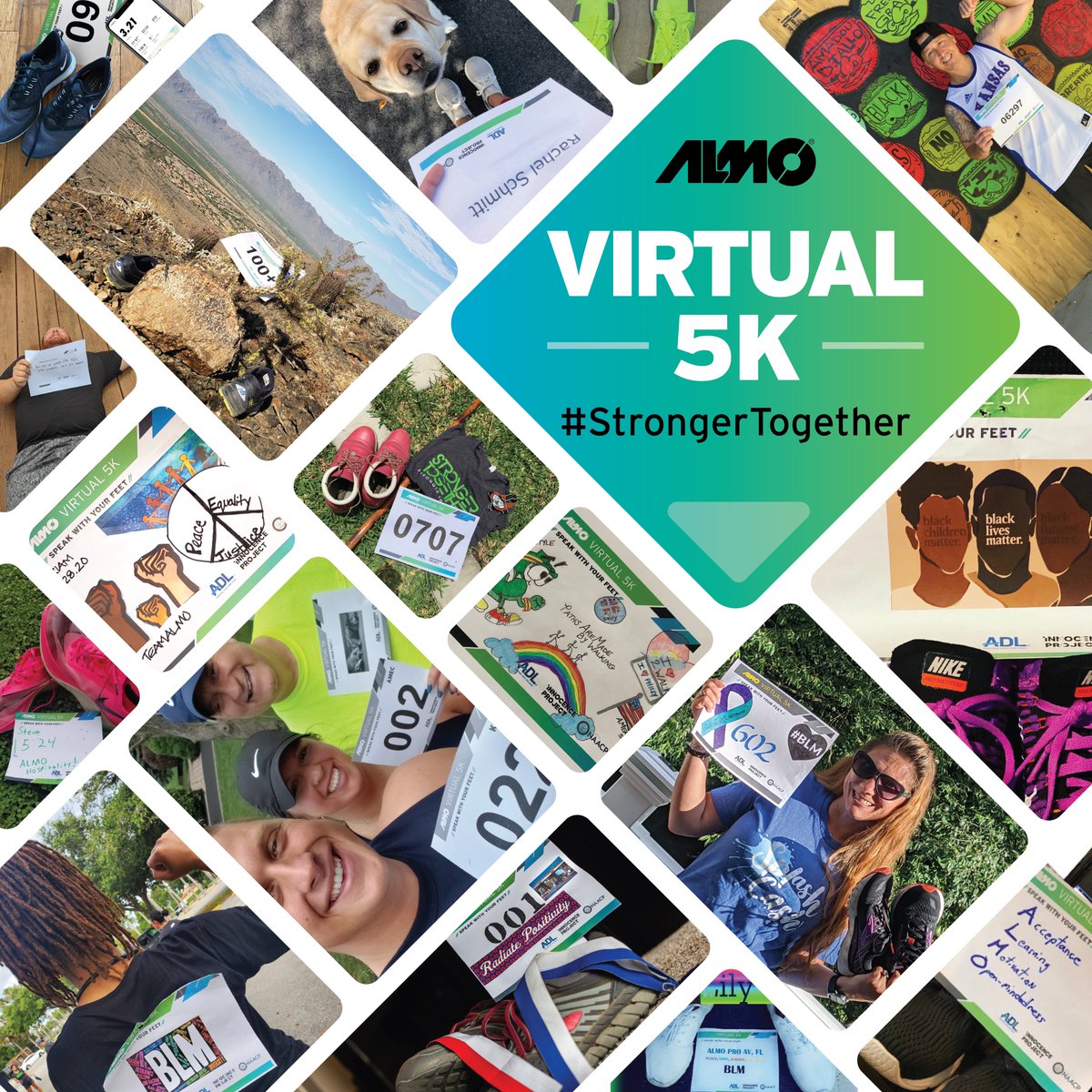This week we sponsored a #virtual5K, donating $10 for every mile our team ran or walked up to 3.1 miles. #Almo will donate to: <a href="/ADL/">ADL</a>, <a href="/innocence/">Innocence Project</a> &amp; <a href="/NAACP/">NAACP</a>.
With 158 registered, we will be able to make a significant impact.
We are #StrongerTogether! #LifeatAlmo #AlmoFamily #TeamAlmo
