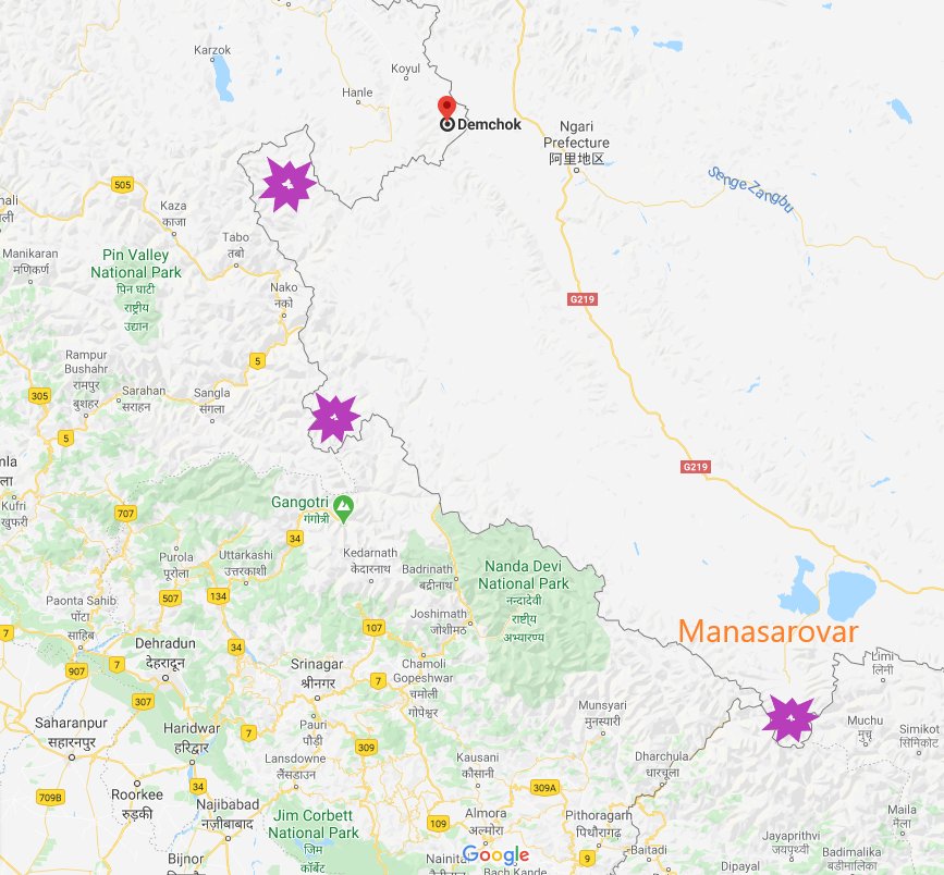 8) Chinese also worry about their own "Chicken neck" problems. One is west of Demchok near Sindhu river origin. Second is north of Gangotri in Uttarakhand. Third is near Lipulekh in India-Tibet-Nepal tri-junction. India can cut off these, using infrastructure being built.