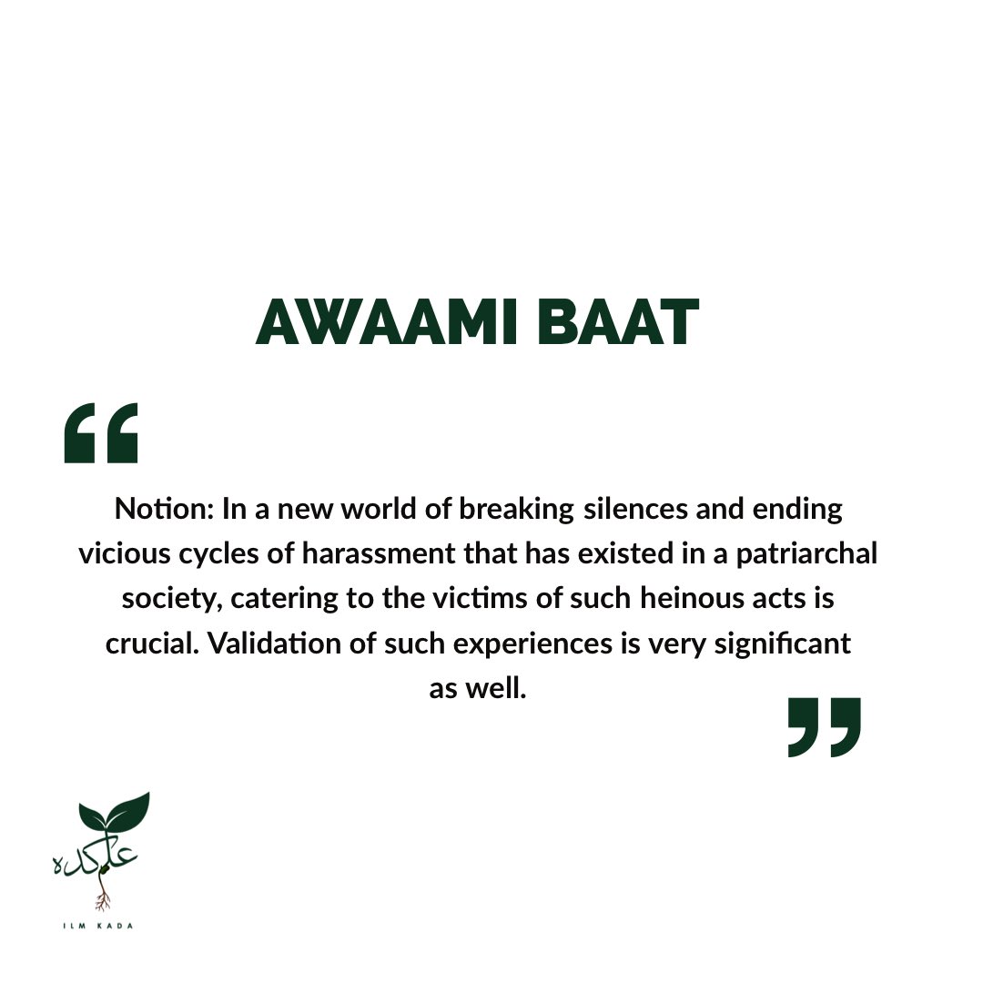 IlmKada's tweet photo. #AwaamiBaat
#sexualassualt #nomoresilences
#respondingtovictims https://t.co/xhjcbwSAFQ