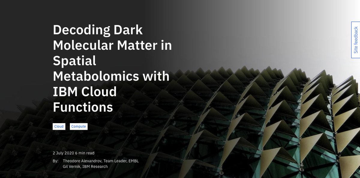 Theodore Alexandrov (@thalexandrov) on Twitter photo Modern science needs modern computing. In <a href="/metaspace2020/">METASPACE cloud platform for spatial metabolomics</a>, we analyze big #spatial #metabolomics data & need more computing power + flexibility. So, we've teamed up with <a href="/vernikgil/">Gil Vernik</a> <a href="/IBMResearch/">IBM Research</a> to explore #serverless computing. Read our <a href="/IBM/">IBM</a> blog post: ibm.com/cloud/blog/dec… 1/2 Modern science needs modern computing. In <a href="/metaspace2020/">METASPACE cloud platform for spatial metabolomics</a>, we analyze big #spatial #metabolomics data & need more computing power + flexibility. So, we've teamed up with <a href="/vernikgil/">Gil Vernik</a> <a href="/IBMResearch/">IBM Research</a> to explore #serverless computing. Read our <a href="/IBM/">IBM</a> blog post: ibm.com/cloud/blog/dec… 1/2