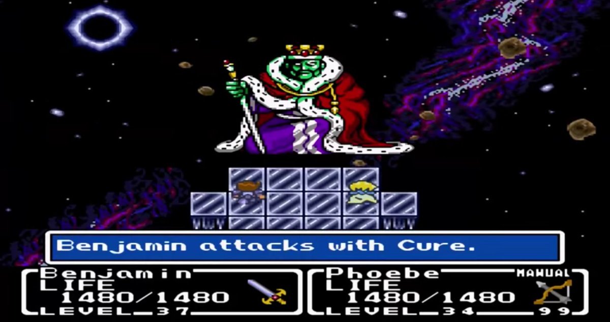 You can very easily defeat the final boss in FF Mystic Quest by having Benjamin simply cast Cure on him. This breaks the damage limit and does more than 10 000 damage on the boss due to an overflow error.
