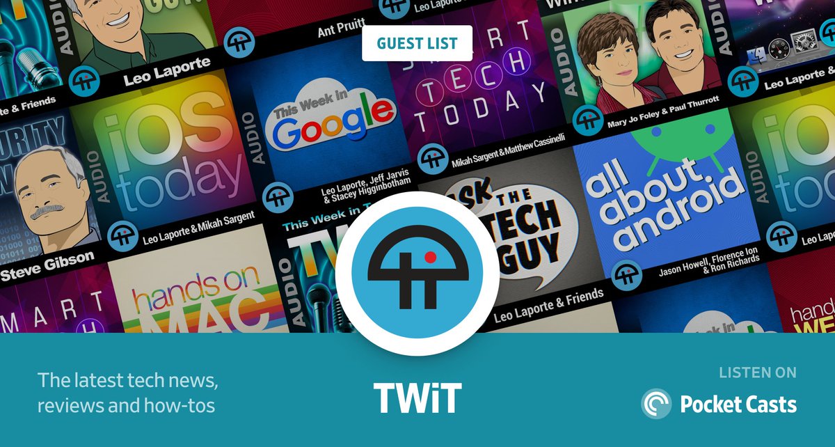 This week's #NetworkHighlight is <a href="/TWiT/">TWiT Tech Podcasts</a>. Be entertained while staying up-to-date on all things tech. You can check out their podcasts here: lists.pocketcasts.com/twit