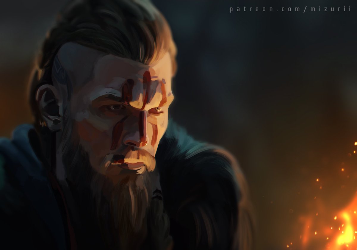 MizuriAU's tweet photo. Joining in on @Bosslogic’s #KodeChallenge for fun with this painting of Eivor from Assassins Creed Valhalla! Hope you like it, super excited for the next chapter of AC. 💫🔥 #LikeAViking #AssassinsCreedValhalla https://t.co/cuD2rADb6W