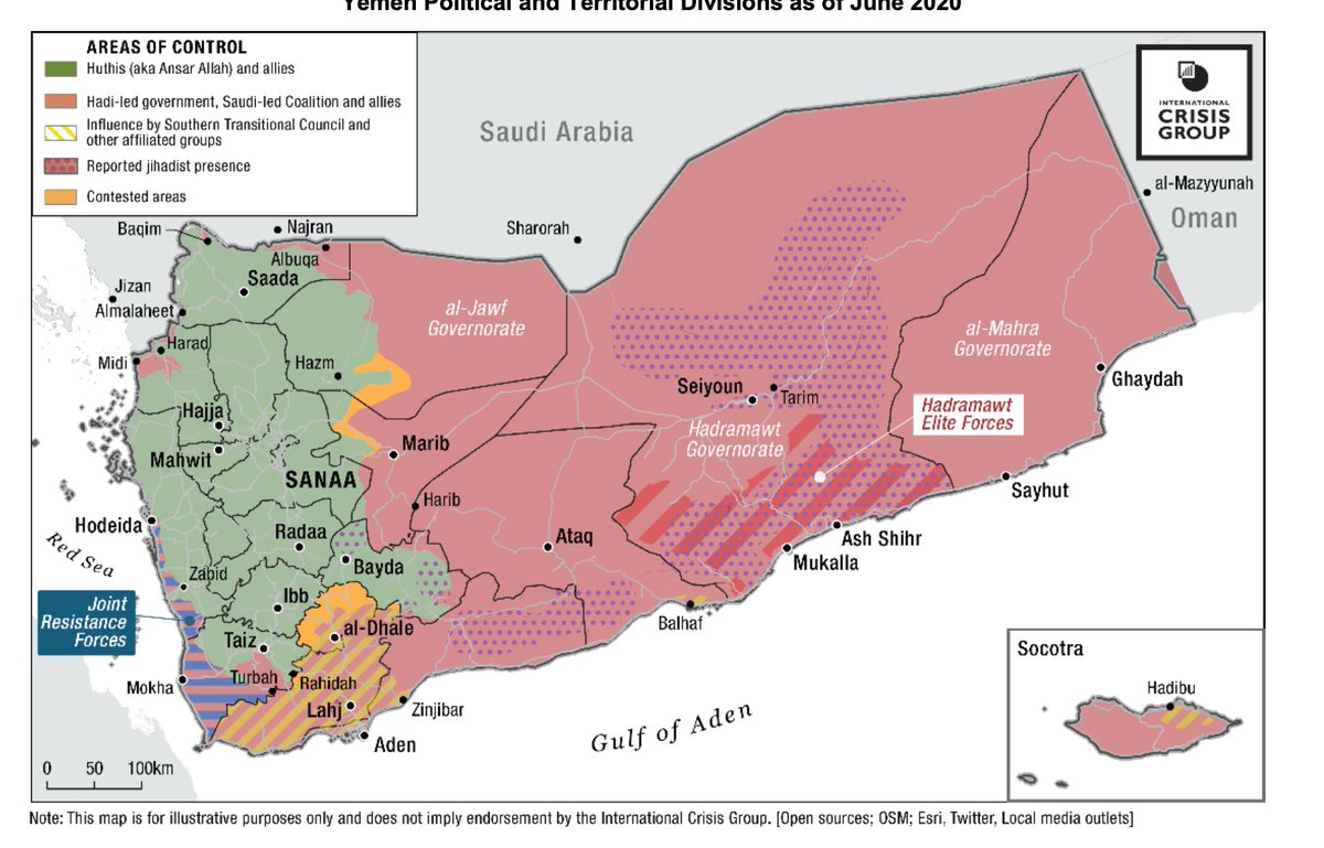 But  #Yemen has been divided into multiple cantons of military and political control over the course of the war, and a settlement brokered between the Huthis and Hadi government with Saudi input will not be enough to produce a lasting, sustainable settlement.