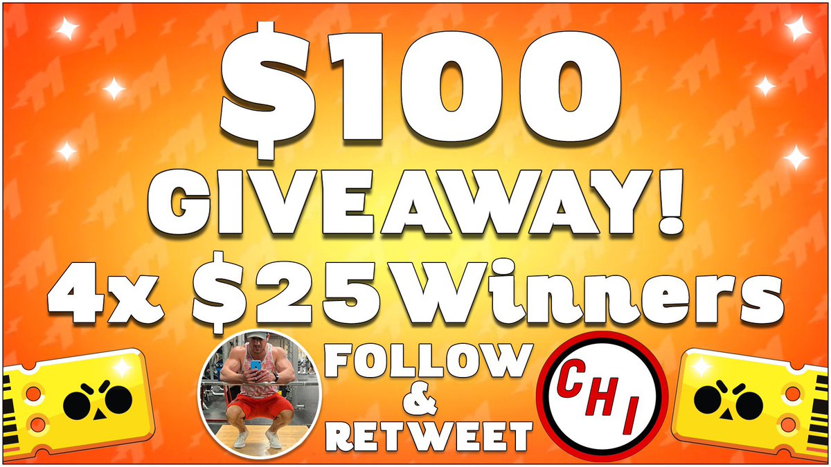 CHIMOBILEX's tweet image. 𝐇𝐮𝐠𝐞 $𝟏𝟎𝟎 𝐆𝐢𝐯𝐞𝐚𝐰𝐚𝐲!
Enough for Season 2 Brawl Passes and skins!
(4 $25 winners 😱- Gift Cards or Paypal)

To Enter:
- 𝐅𝐨𝐥𝐥𝐨𝐰 @ChiMobileGaming and @Scheff_Almighty 
- 𝐑𝐞𝐭𝐰𝐞𝐞𝐭 and 𝐋𝐢𝐤𝐞 this tweet
- 𝐓𝐚𝐠 2 Friends

Winners announced on July 6th! GL!