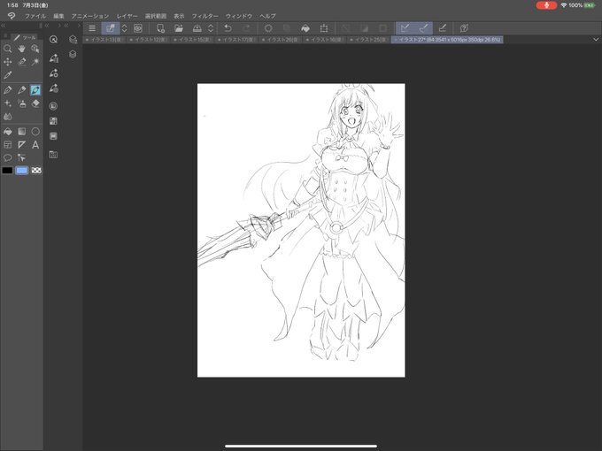 落書き後に修正するとどれだけここ数日間絵を描いてないかわかる 