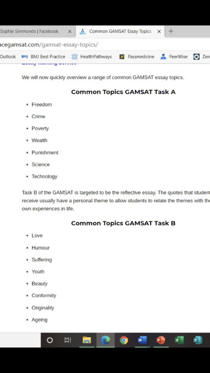I’ve received over a dozen messages since last night and all seem a common topic... dreaded GAMSAT! I did buy the huge book and I never wanted to touch it. Instead I looked up common essay topics (pic attached) and used CGP a-level books for the sciences (pic attached).  #GAMSAT