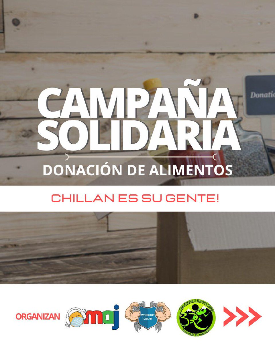 3RunnersChillan's tweet photo. Nos unimos a la campaña solidaria de donación de alimentos para la gente de Chillán. Más información en las imágenes 👇👇 https://t.co/9AAD5gtxBO